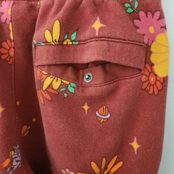 SMALL Nike sweatpants Deep Clay space alien Psychedelic mushroom floral joggers - Picture 3 of 12